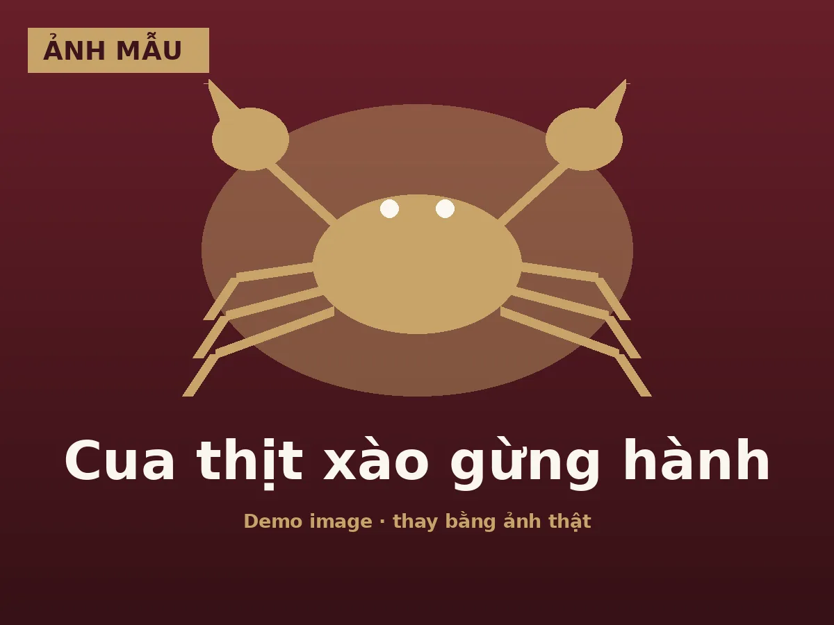 Cua thịt xào gừng hành